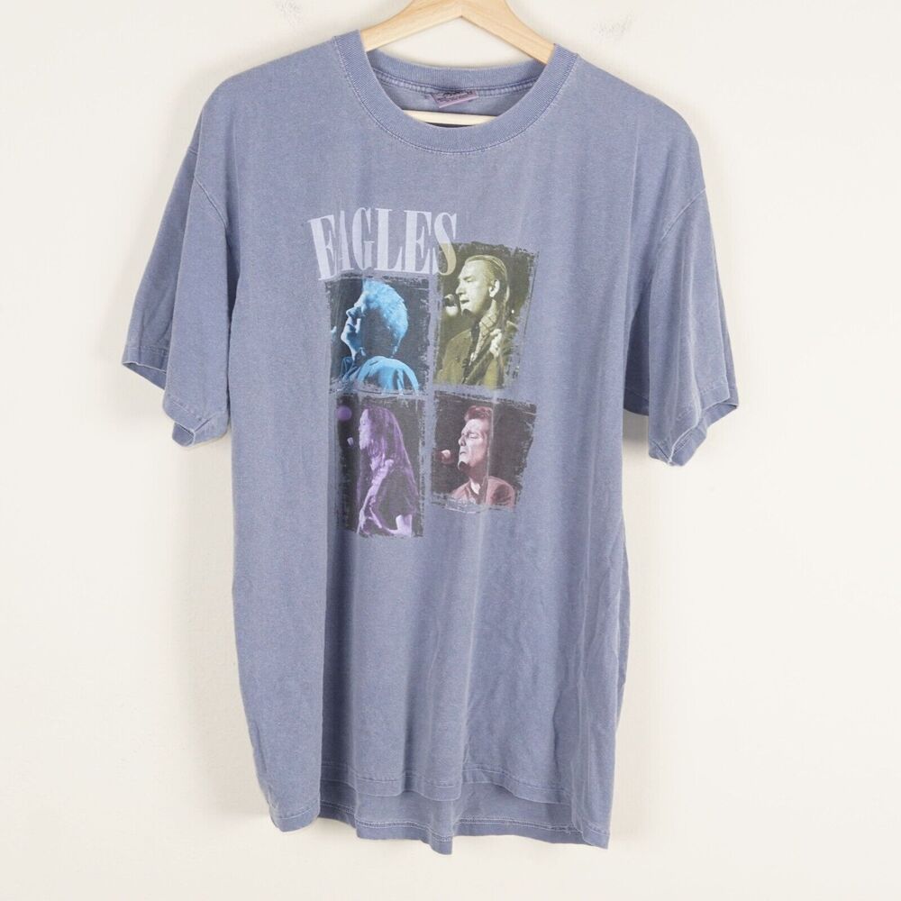Authentic Pigment Anvil Eagles 2005 California Tour Blue Tee Shirt Sz M